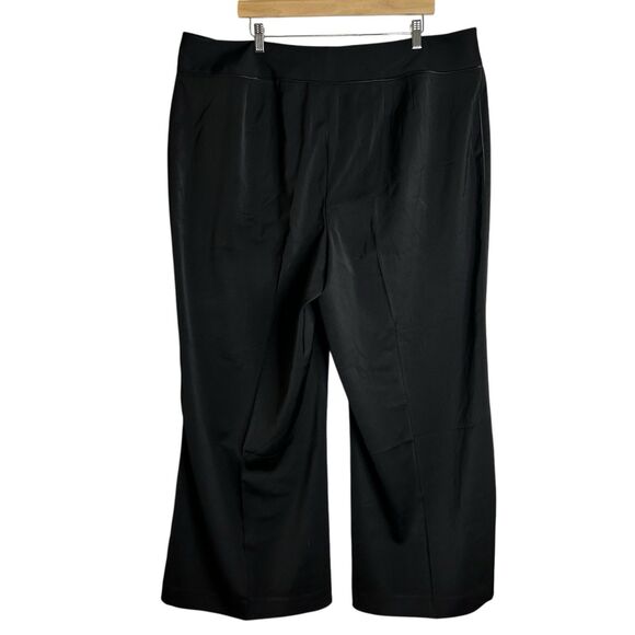 NEW Lane Bryant Wide Leg Pants Trousers Black Size 22 Satin Micro Stripe Dressy - Picture 8 of 10